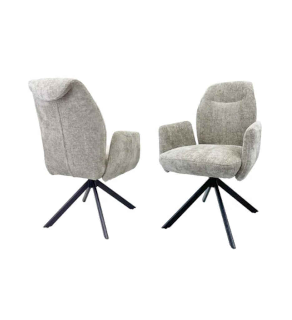 #FAUTEUIL ROTATIF 180°-TISSU BEIGE-52960BE -PINOCCHIO