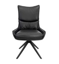 #CHAISE ROTATIVE 180° EN CUIR NOIR-52958NO-MILANO CUIR