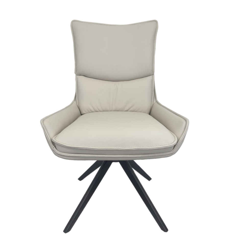 #CHAISE ROTATIVE 180° EN CUIR BEIGE-52958CE -MILANO CUIR