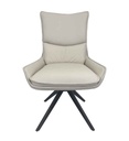 #CHAISE ROTATIVE 180° EN CUIR BEIGE-52958CE -MILANO CUIR