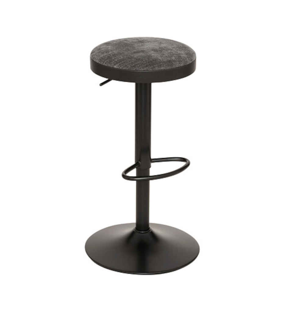 Tabouret de bar Ilsa hauteur ajustable noir et gris JJA 207390A