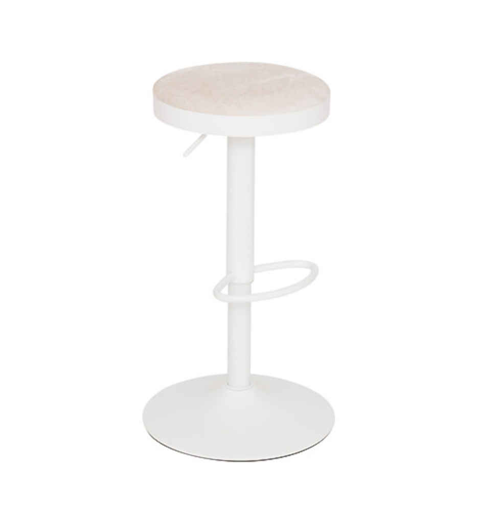 Tabouret de bar Ilsa hauteur ajustable blanc et ivoire JJA 207390C
