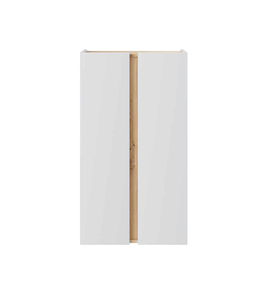 Meuble à chaussures 2 portes blanc/chêne ZAPATEROS 0w7811A