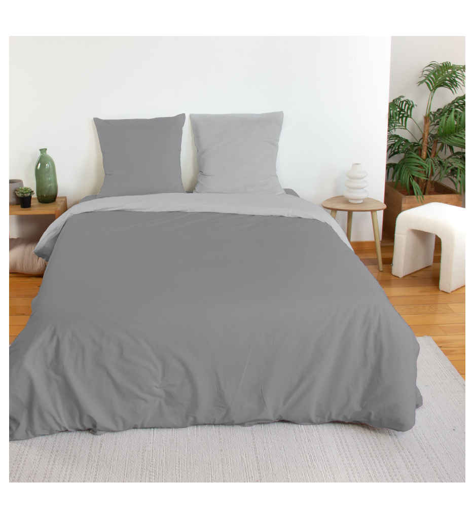 #Parure Coton bicolore Mineral 260x240 cm