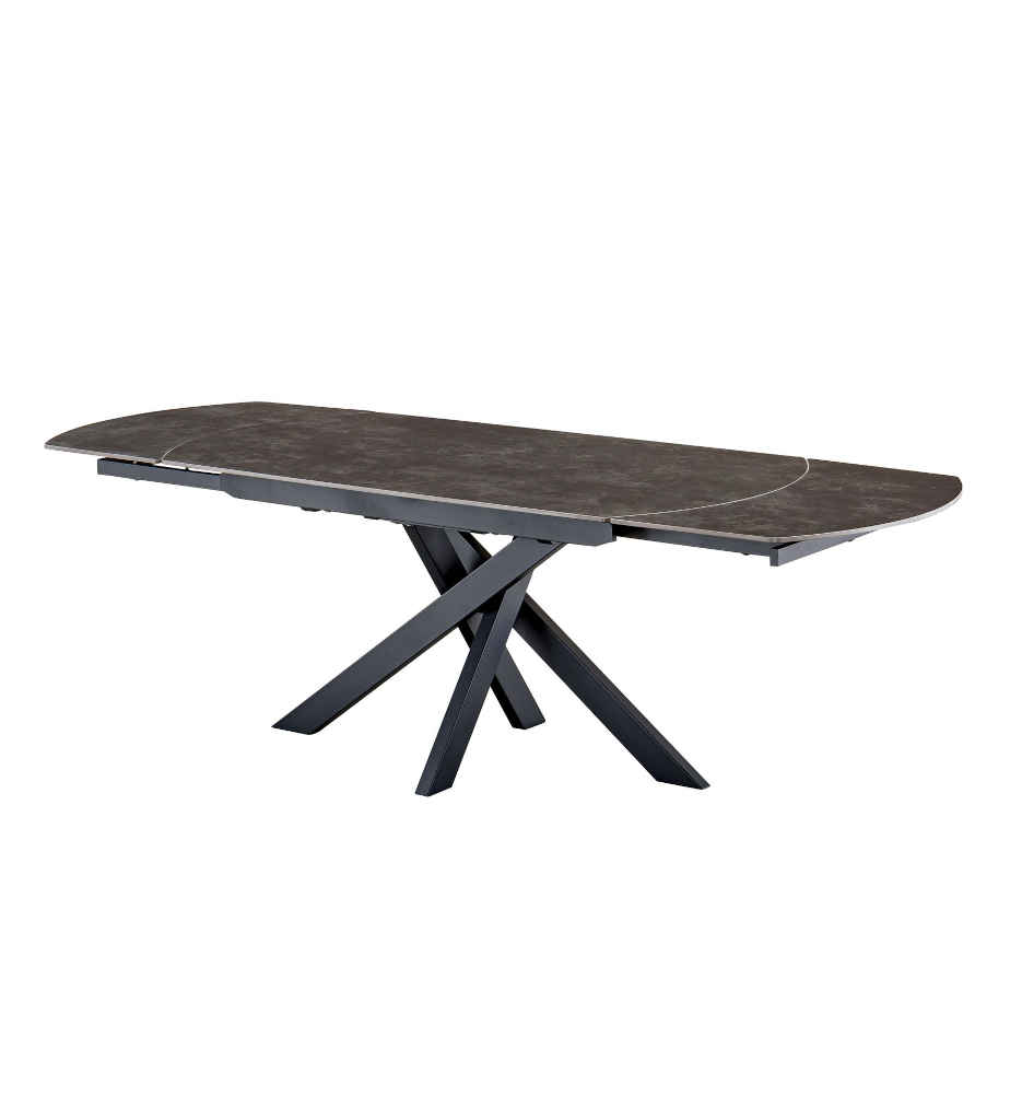 #TABLE CERAMIQUE-AV ALLONGE 160(240)*90 CM-ANTHRACITE-41261GA -FURIANI