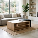 TABLE BASSE-101(116)CM-CHENE DE BOCAGE/MARBRE NOIR-1J3S087-ELENCIA