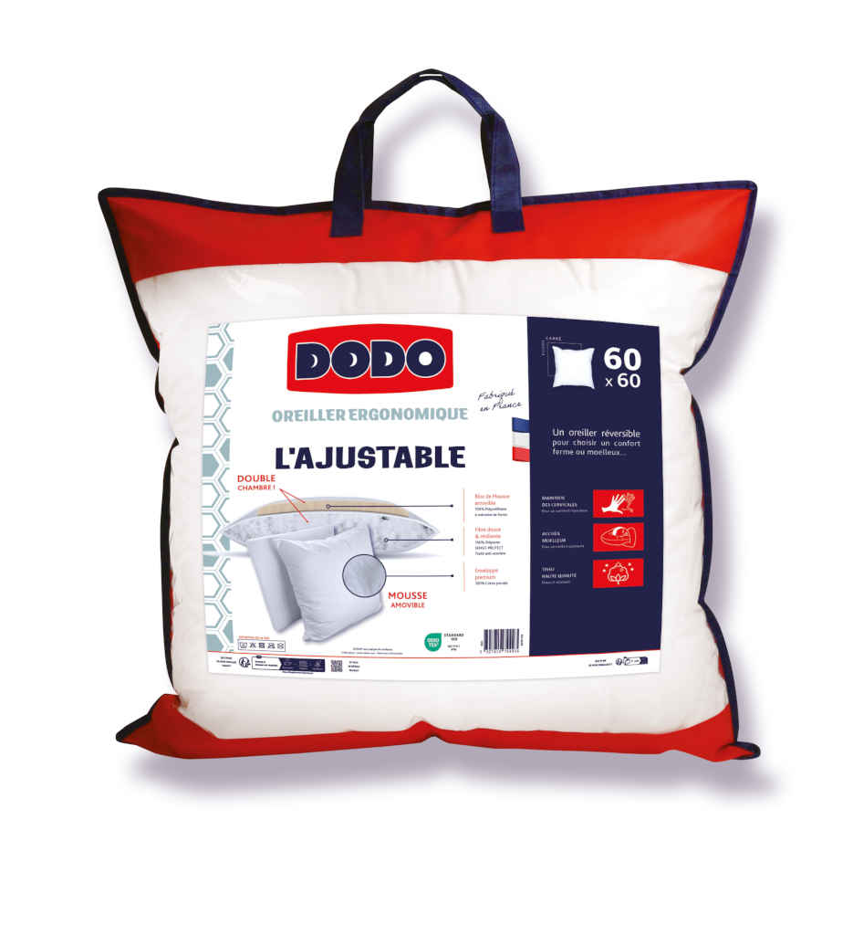 OREILLER DODO L'AJUSTABLE 60X60