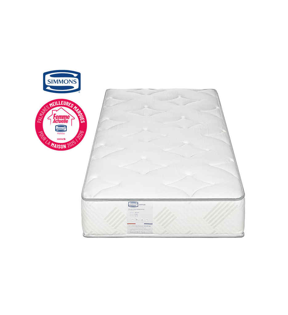 MATELAS RESSORTS ENSACHES-90*200/23CM-LOTUS'S