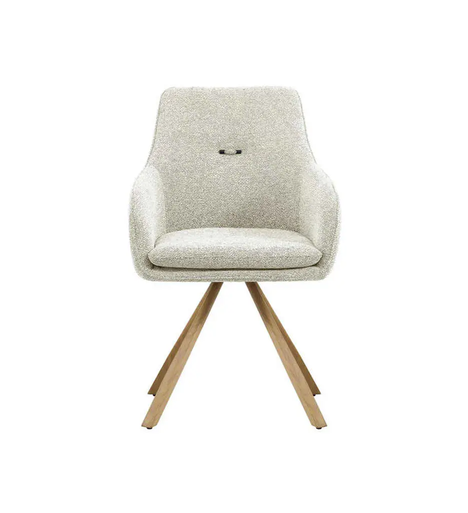 CHAISE AVEC ACCOUDOIRS-PIVOTANTE 180°-TISSU BEIGE -25708LI - MONIQUE
