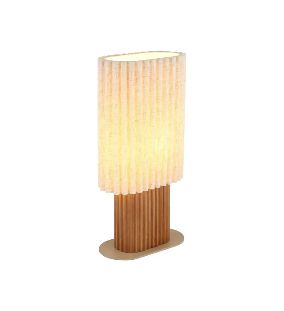 Lampe à poser bois brun/lin 1xE27 LT170-15991T1/772925