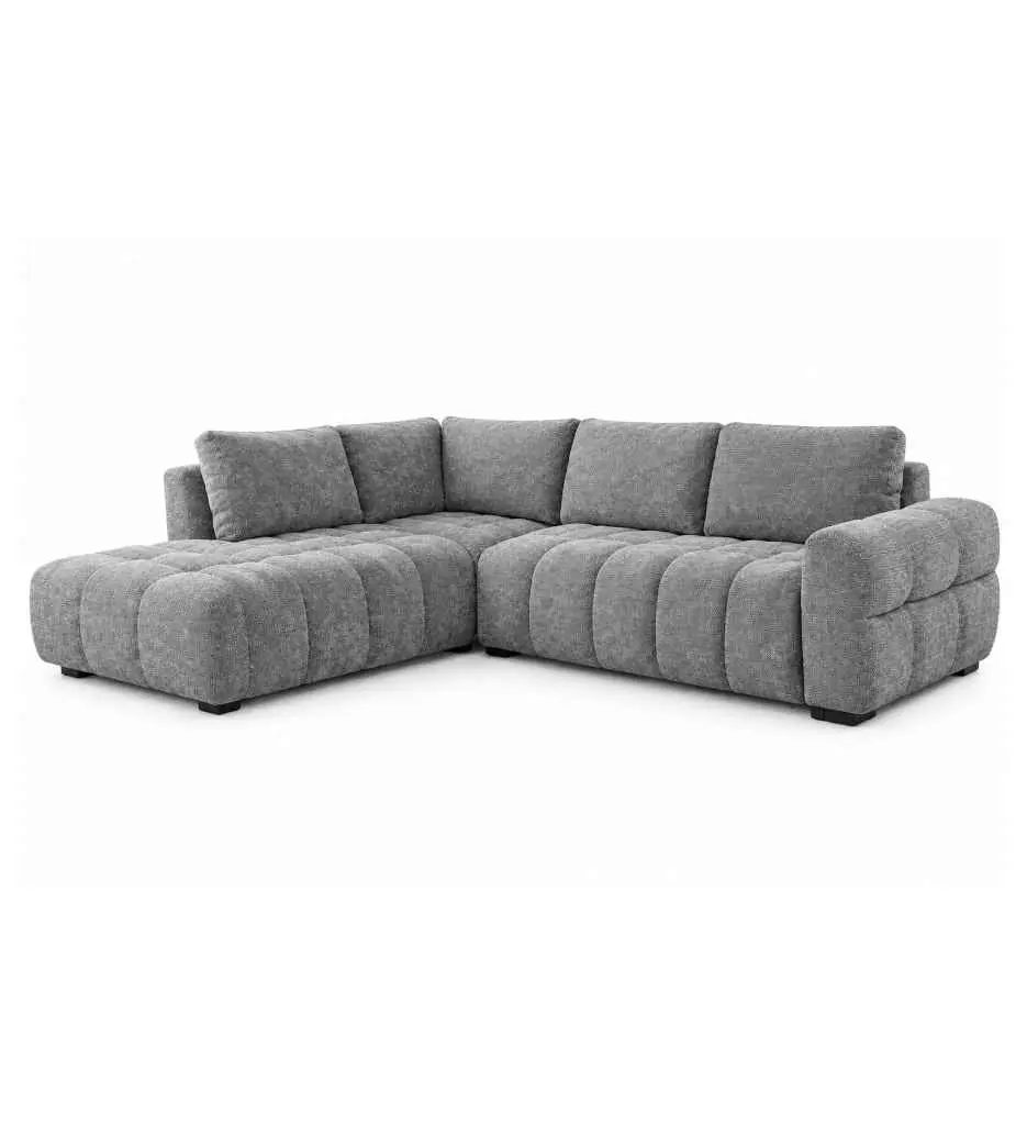 #ANGLE GAUCHE CONVERTIBLE+COFFRE-LHF-TISSU BZ1170-17 GRIS-21857-L3-GENOVA