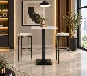 #TABLE 70*70-WHITE CERAMIC - BLACK LEG-KJT7022-CERAMIC