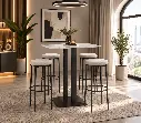 #TABLE 120*70-WHITE CERAMIC-BLACK LEG-KJT7023-CERAMIC