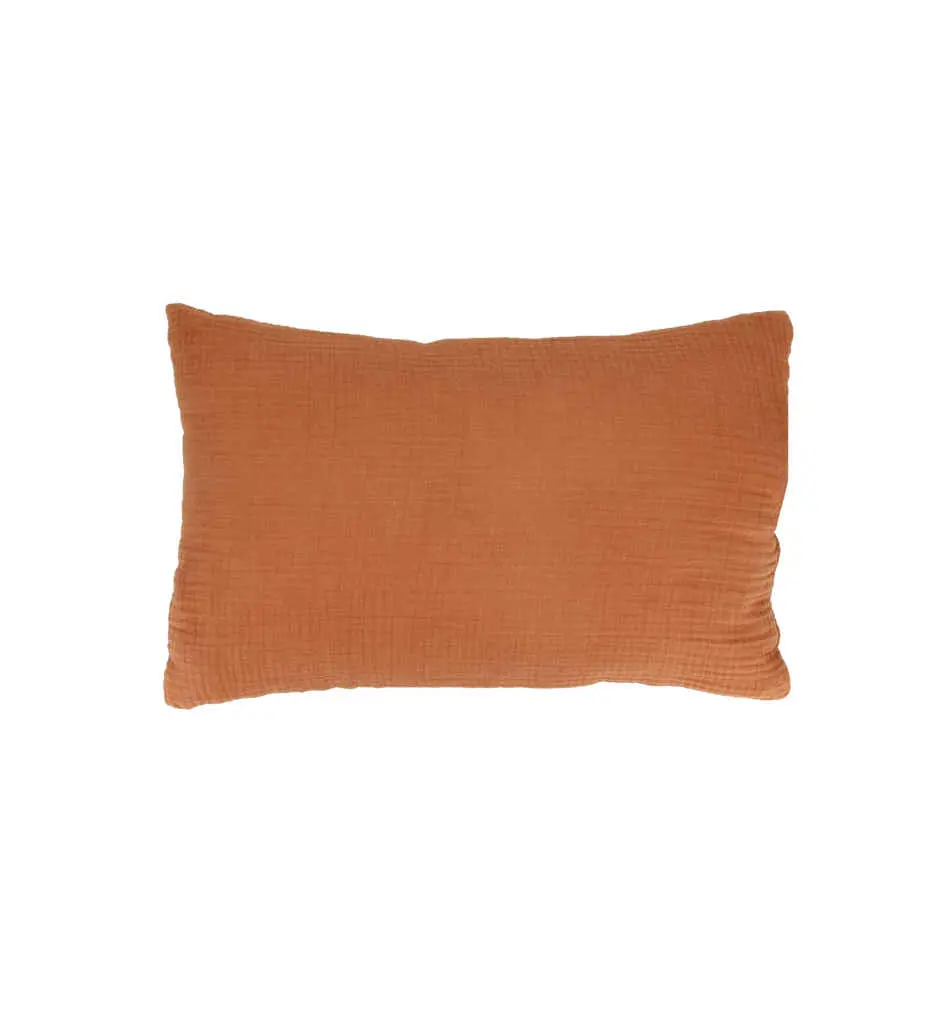 Coussin 30x50 cm Caramel Gaze de coton
