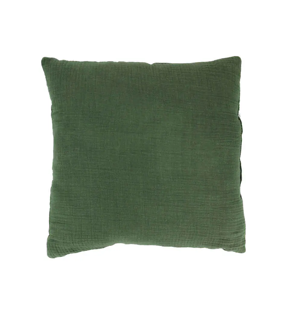 Coussin 40x40 cm Kaki Gaze de coton