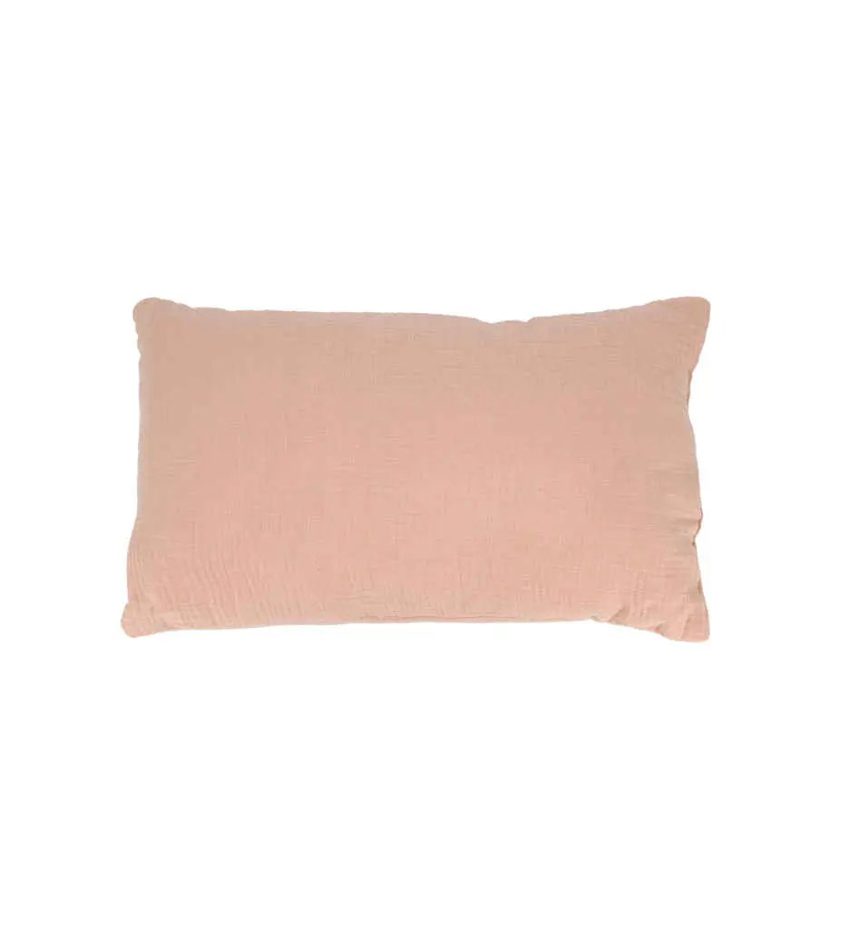 Coussin 30x50 cm Peche Gaze de coton