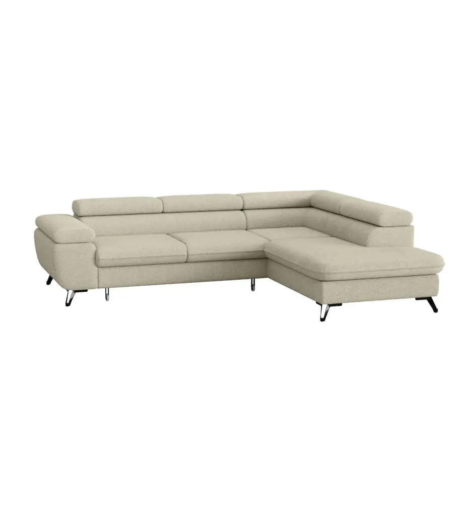 ANGLE DROIT CONVERTIBLE+COFFRE- HR FOAM-TISSU VIBE 08 BEIGE-TIAMO