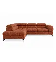 ANGLE GAUCHE CONVERTIBLE+COFFRE- HR FOAM-TISSU MELA 05 ROUILLE-VENO2 