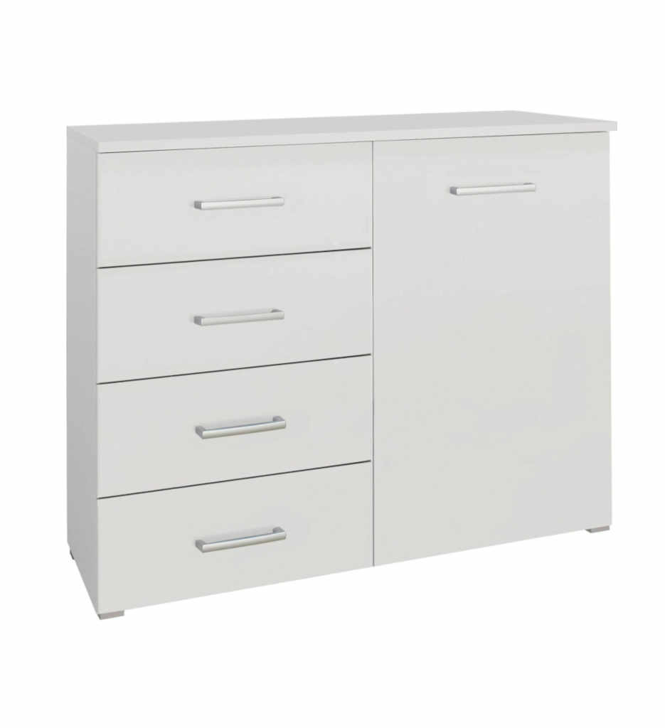 #COMMODE 4T-1PT-BLANC - MOSBACH-A4M46-66T4