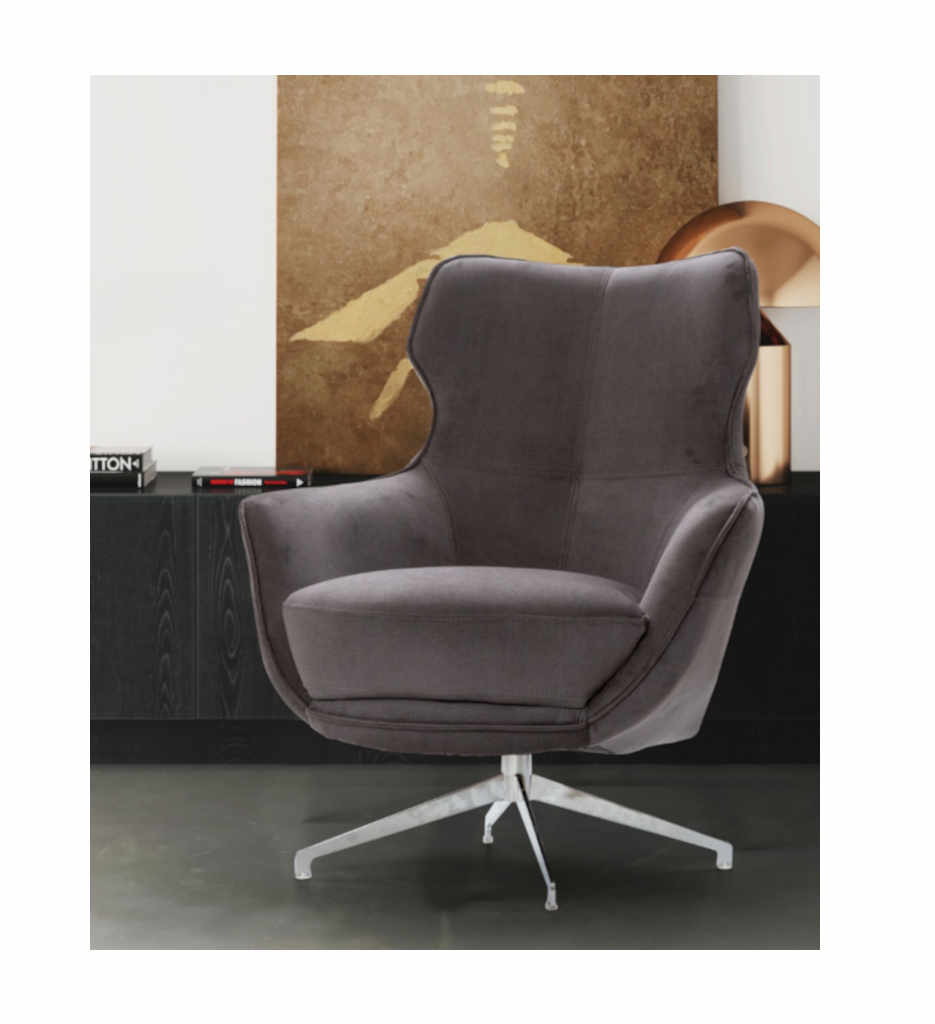 #FAUTEUIL - ROYAL-VEL GRIS IGA-