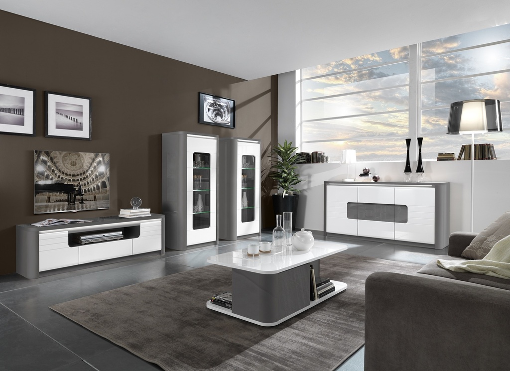 #MEUBLE TV 150 - ∞BELLINI  GRIS/BLANC