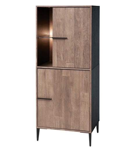 [020070] #COLONNE BAR-KB1L-65 CM-ELEGANT BLACK + OLD TEAK - K717-GIORNO