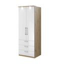 #ARMOIRE 2PT/3T-80CM-249AKL68-OPTIMA-ARTISAN OAK/BLANC