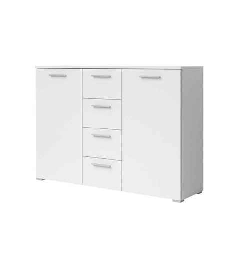[030040] COMMODE 2 PORTES-4 TIROIRTS-BLANC-22971626-BETA