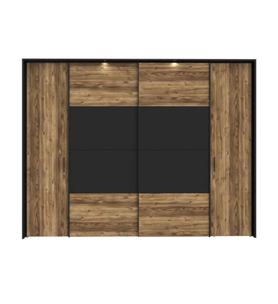ARMOIRE 2 COULISSANTES + 2 BATTANTES L279CM-JBMS12411B-M15-JABIM