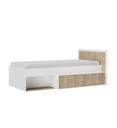 LIT 2 PORTES COULISSANTES 90 X 200-1G1C206-CHARLIE-CHÊNE BLOND / BLANC