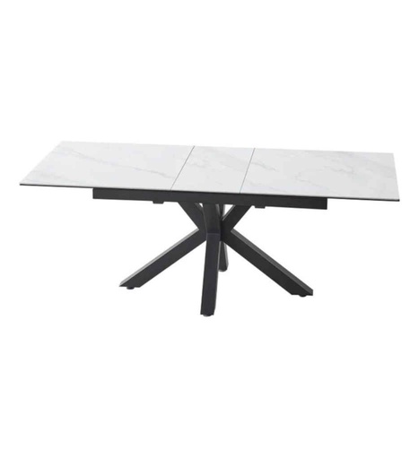 [0200191] #TABLE 180/220CM-BLANC-CERAMIQUE-58501BL-MARISSA