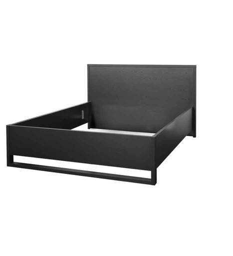 [030066] LIT 160*200 CM-AVEC TRAVERSE-BHV160-NOX NOIR-ROSE NOIR