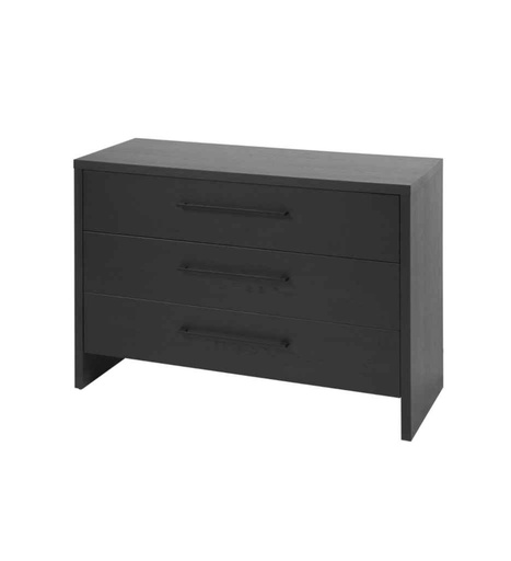 [030069] COMMODE 3 TIROIRS-NOX NOIR-ROSE NOIR