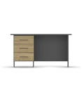 #BUREAU 3T-AC171.9548-CHENE ARTISAN/GRIS METAL- BUTTE