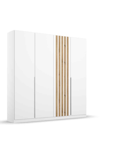 [030072] ARMOIRE 4PT-181 CM-BLANC NEIGE/BN/CHENE ARTISAN-AG346.4203-LAMELLA