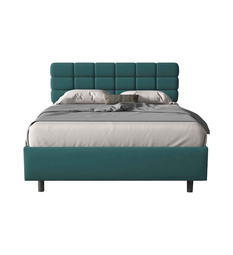 #LIT 160*200 CM-AVEC COFFRE-TISSU VERDE PETROLIO 625516-56C-BRICK
