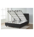 ²LIT 160*200 CM AVEC COFFRE-TISSU FABRIC NOIR-HYPERSOFT