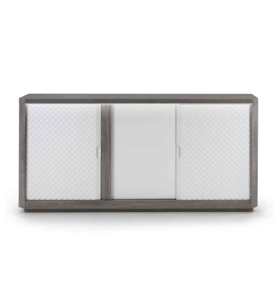 #BUFFET 3 PORTES-180CM-CHENE GRIS/BLANC-CARTESIA