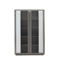 VITRINE 2 PORTES 120 CM-CHENE GRIS/BLANC-CARTESIA