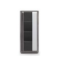 VITRINE 1 PORTE-70CM-CHENE GRIS/BLANC-CARTESIA