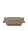 #LIT 160*200 CM-AVEC CHEVET ET ECLAIRAGE-CHENE ARTIC/BEIGE BRILLANT-SVNL1162B-SAVONA