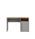 BUREAU 1PT/1T-120CM-SFNB211-GRIS/CHENE CHATAIGNE-SURFINO