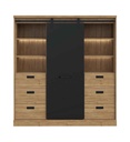 #BAHUT LARGE 148.4 CM-1PT COULISSANTE-6 TIROIRS- 6 NICHES-ECL INCLUS-KZMR631B-KASZIMIRO