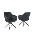 CHAISE AV ACCOUDOIR -VELOURS KJC-76 BLACK