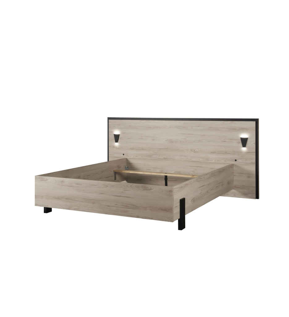 LIT 160*200 +TRAVERSE+ ECLAIRAGE LED-COASTLAND OAK-SIERRA
