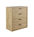 COMMODE 4 TIROIRS-KO-CLAKO-GOLDEN OAK-CLARA