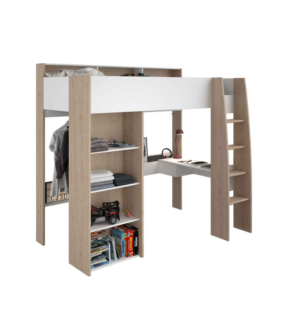 LIT SURELEVE-90*200CM-2400LSUR-JACKSON OAK/WHITE-SHELTER