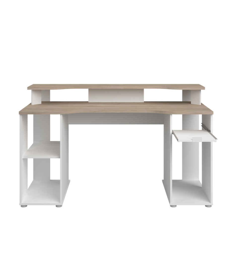 #BUREAU GAMER BLANC/CHENE AVEC LEDS LEVEL 6901STAT