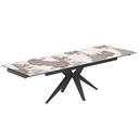 #TABLE CERAMIQUE 180(260)CM-BLANC & TAUPE-57502BT-SEVILLE