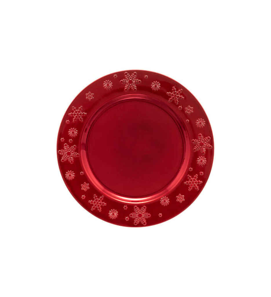 ASSIETTE PRESENTATION FLOCON ROUGE 33CM 183454RG